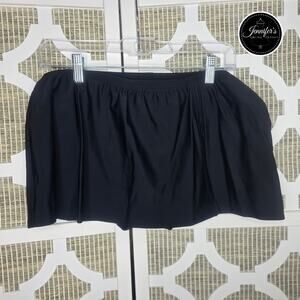 Tropical Honey NWT Black Off-Set Split Swim Skort/Bottoms Size 12